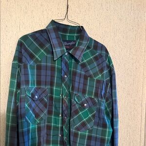 Wrangler Multicolor Plaid Western Shirt